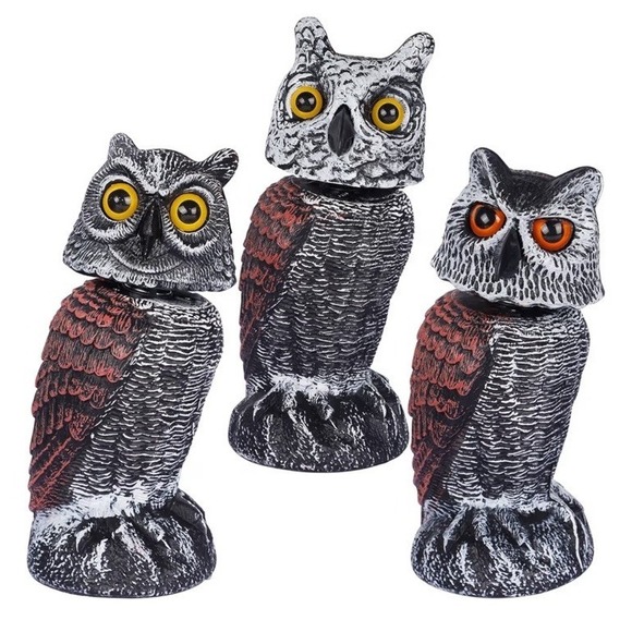 Does Not Apply Other - 3 Pack Rotating Head Owl Bird Deterrent Scarecrow Decoy Garden Pest Repellent